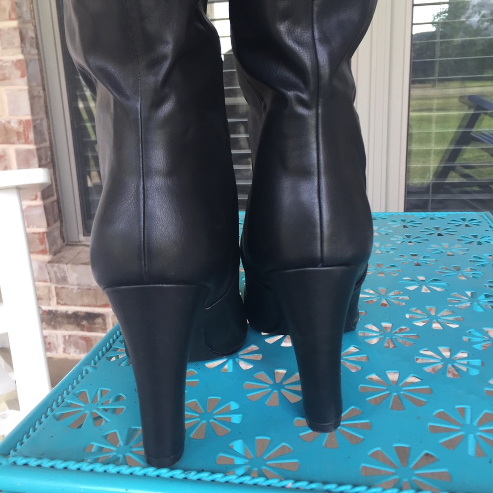Unisa Black Vegan Leather Knee High Slouch Boots - Picture 11 of 15